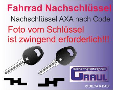 AXA Fahrradschloss Nachschlüssel, gefertigt nach Foto vom Schlüssel
